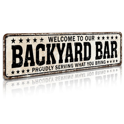 SOYAVE funny backyard sign outdoors adds rustic charm to spaces