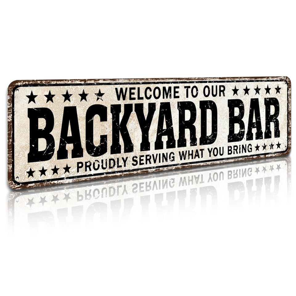 SOYAVE funny backyard sign outdoors adds rustic charm to spaces