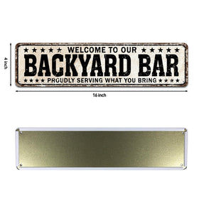SOYAVE outdoor bar sign welcomes guests to the backyard
