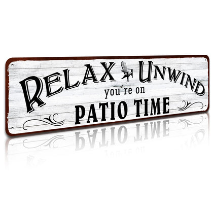 SOYAVE patio sign with 4x16 inch tin frame for stylish indoor or outdoor decor
