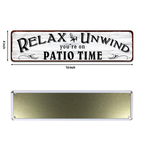 SOYAVE relax unwind patio time sign adds casual lounge vibe
