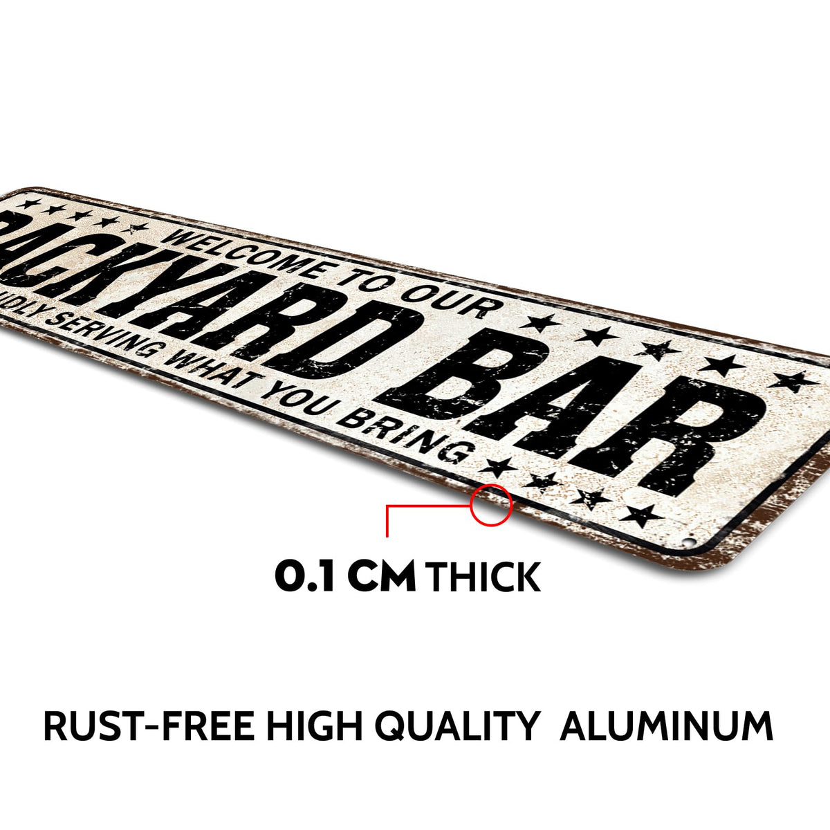 SOYAVE retro metal sign with rustic finish for vintage vibe