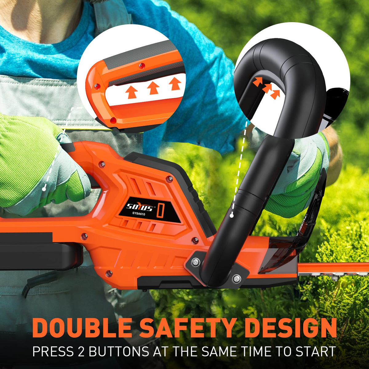 SOYUS ergonomic grip and D-shaped handle reduce fatigue during use.