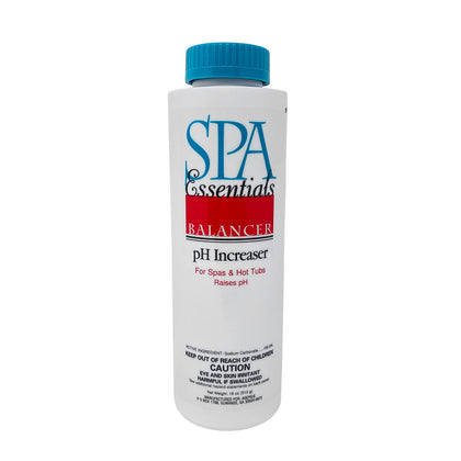 Spa Essentials pH Increaser granules in bottle balance spa water for comfortable soaking