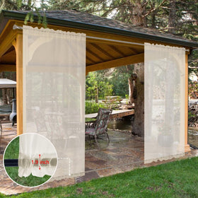 SpaceDresser ivory sheer drapes complement living rooms and sunrooms with breathable coverage.