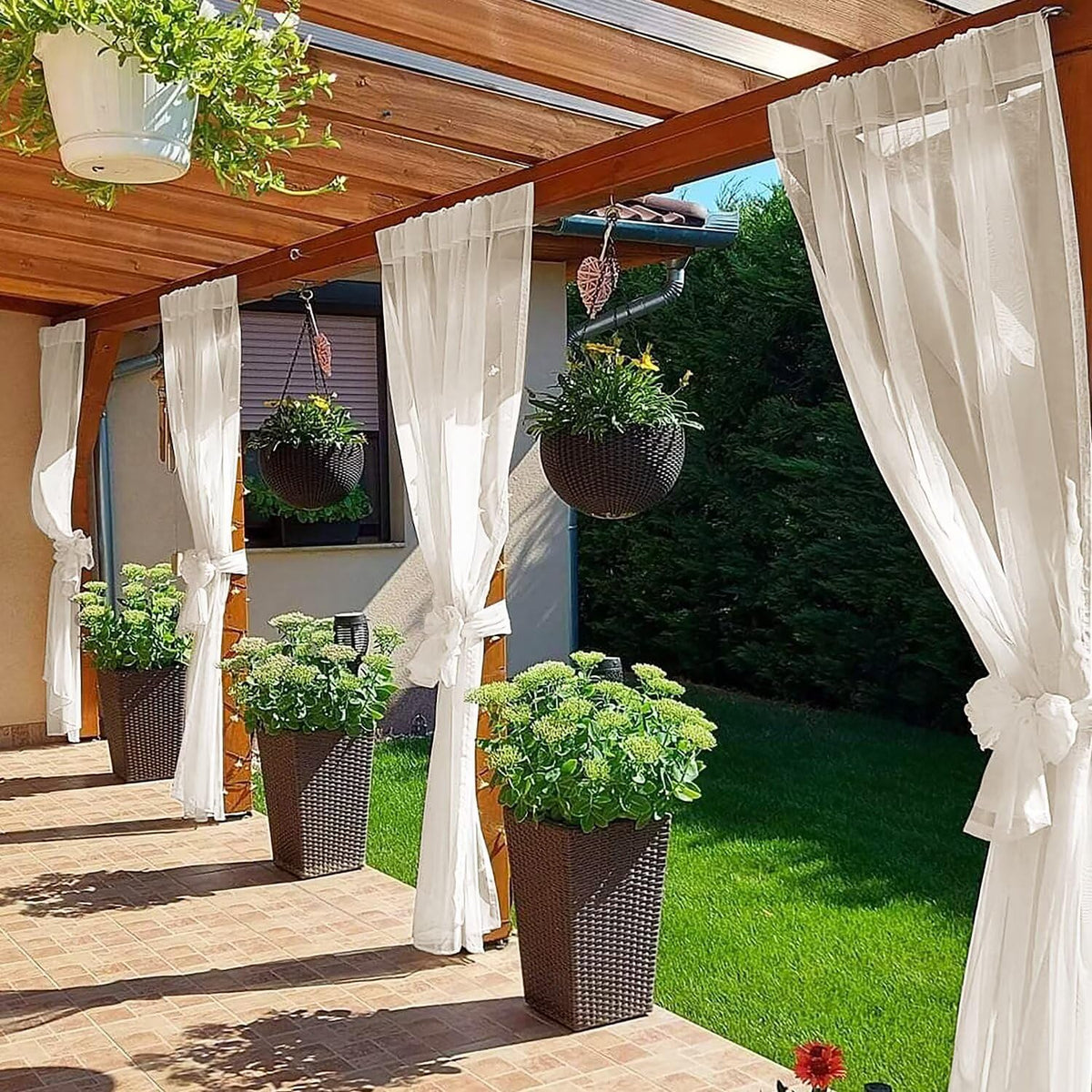 SpaceDresser patio panels offer balance of sunlight diffusion and privacy for everyday living.