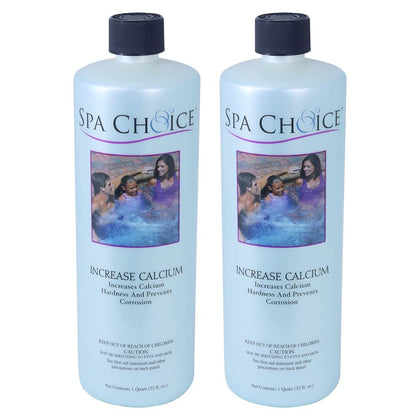 SpaChoice calcium hardness liquid bottle 1qt 2-pack boosts spa water balance.