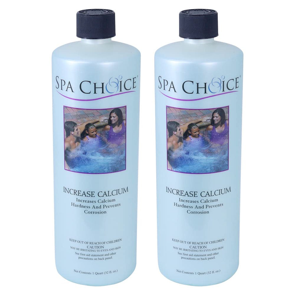 SpaChoice calcium hardness liquid bottle 1qt 2-pack boosts spa water balance.