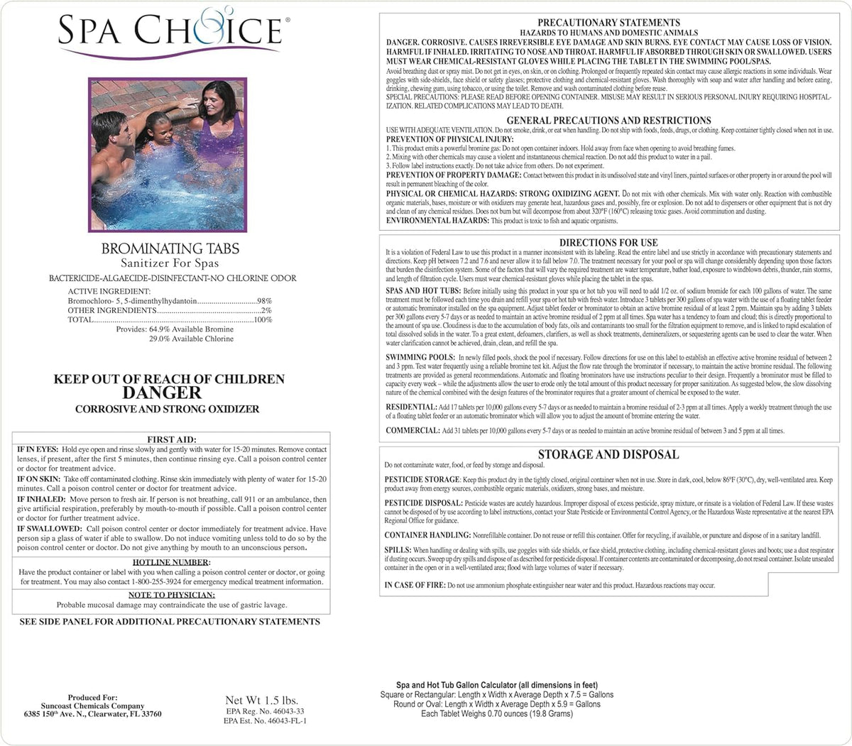 SpaChoice floating tablet feeder enables consistent bromine levels for spa water