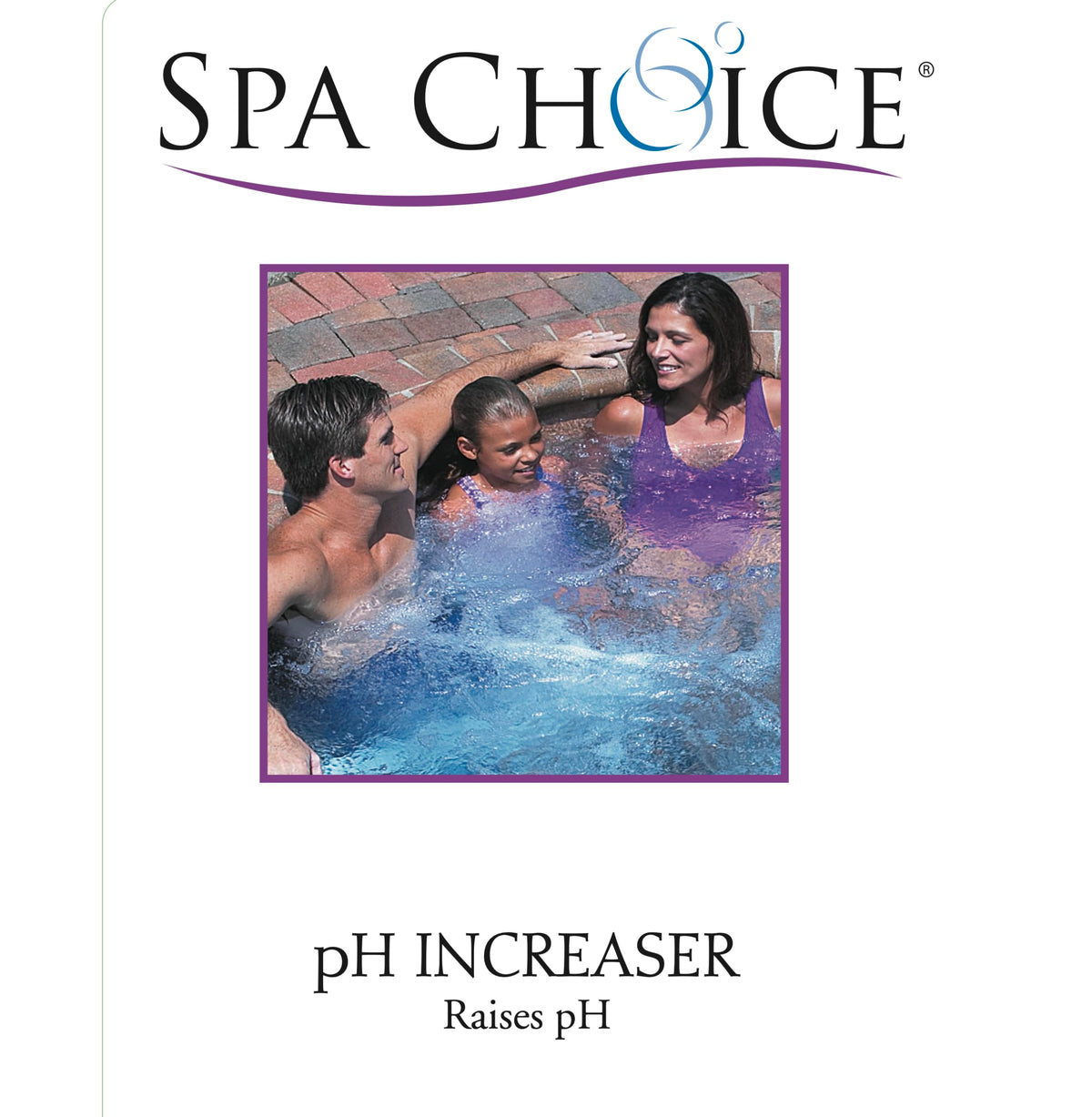 SpaChoice pH Increaser dissolving powder demonstrates quick pH adjustment for clean spa water