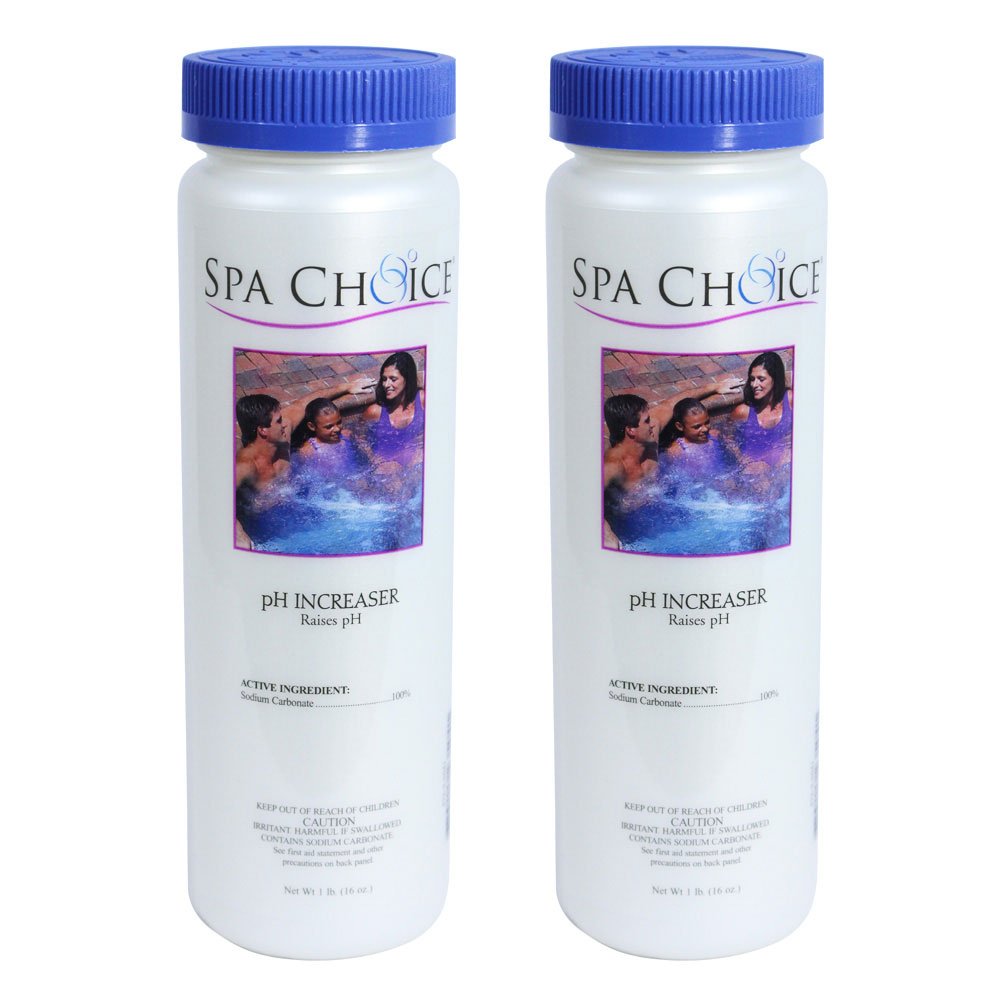 SpaChoice pH Increaser hot tub bottle pour shows easy dosing for balanced water