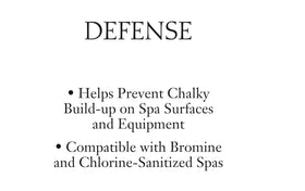 SpaChoice Premium Defense compatible with bromine and chlorine for easy sanitization.