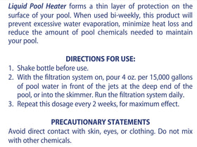 SpaChoice pool surface film reduces evaporation during a sunny day