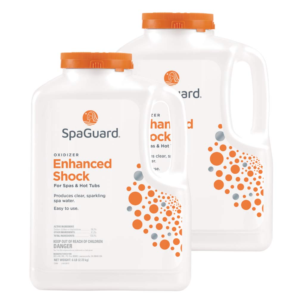 SpaGuard Enhanced Shock 2-pack front view for fast oxidation and water clarity.