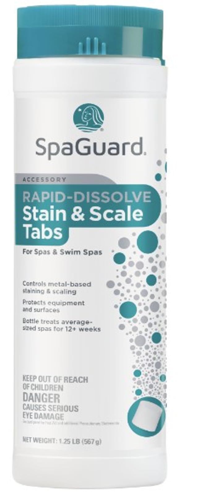 SpaGuard rapid-dissolve stain and scale tabs pack supports easy spa maintenance and clean water