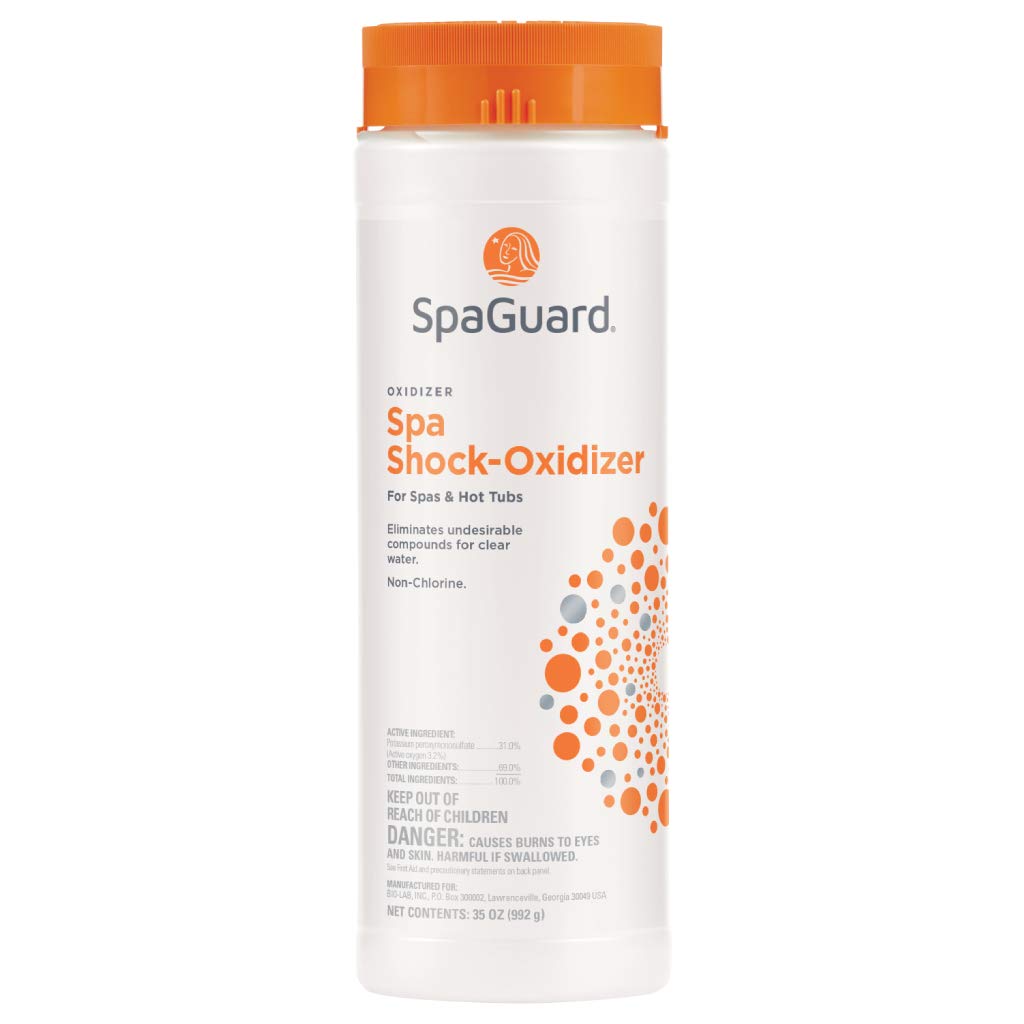 SpaGuard Spa Shock Oxidizer pack-2 ready-to-use non-chlorine spa shock before use.