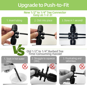 Spalolen 4-way push-to-fit connector for precise drip distribution