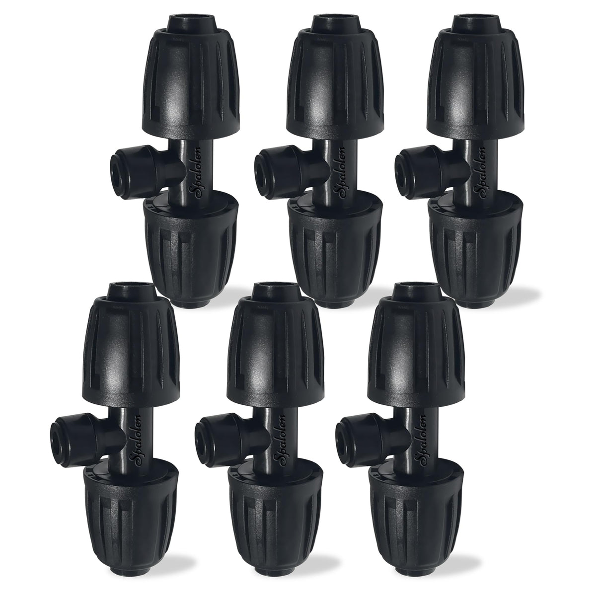 Spalolen 3-way push-to-connect drip fitting for 1/2in to 1/4in tubing