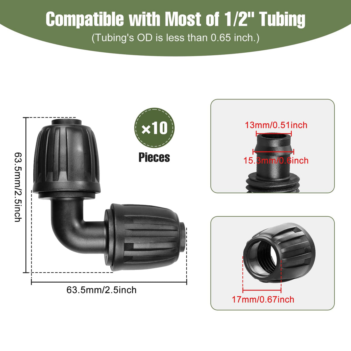 Spalolen anti-leak elbow close-up highlights reliable barbed fit.