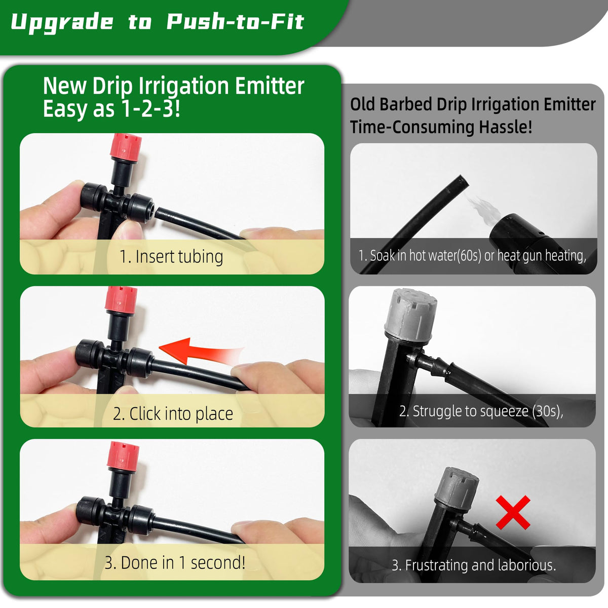 Spalolen emitter on stake shows adjustable angle for precise watering.