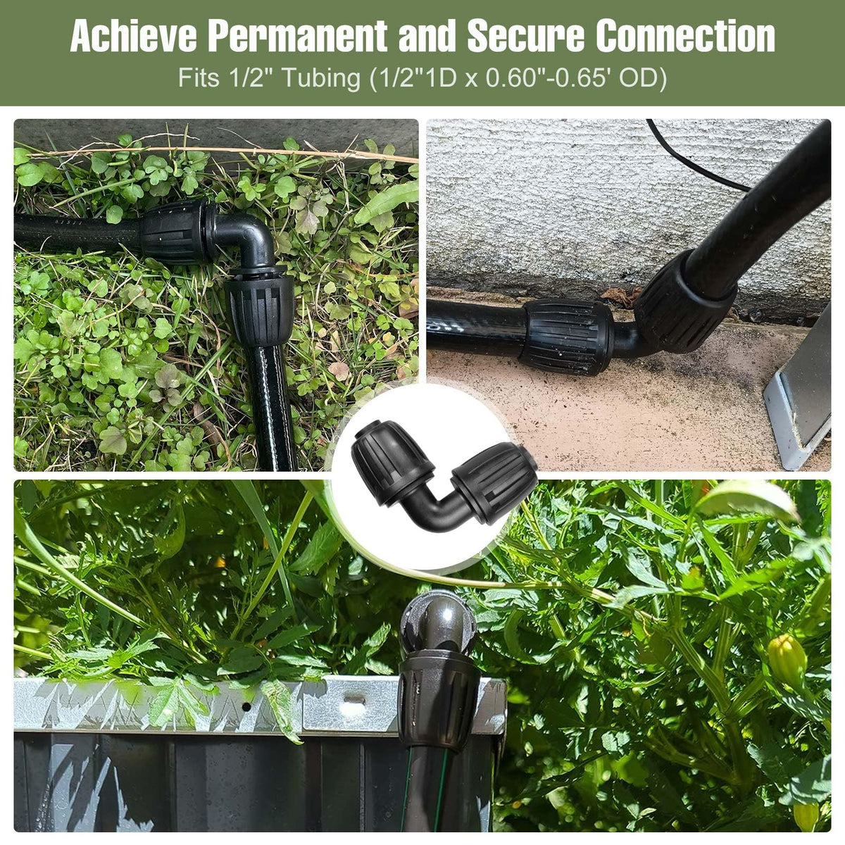 Spalolen drip irrigation system branching using elbow improves water distribution.