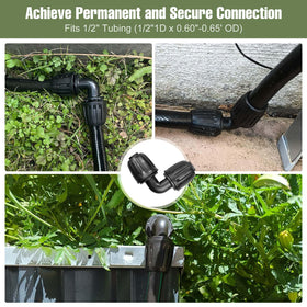 Spalolen drip irrigation system branching using elbow improves water distribution.