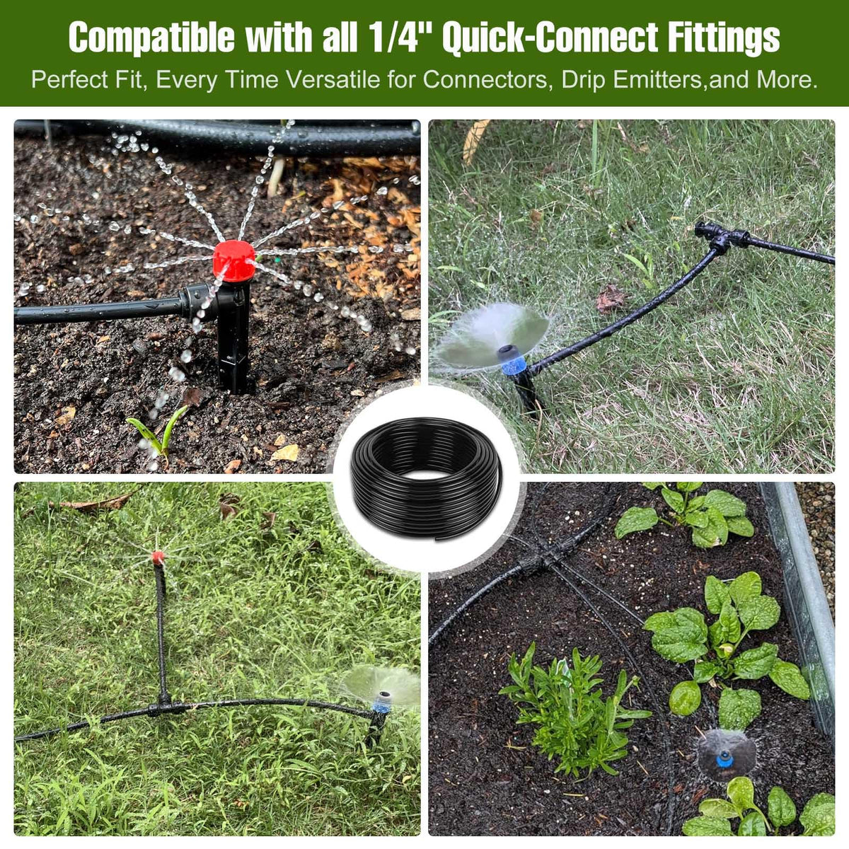 Spalolen emitters and fittings compatible for flexible layouts.