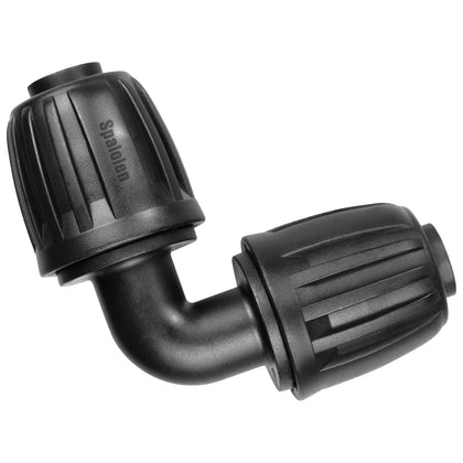 Spalolen half-inch elbow with twist-lock provides secure, leak-free tubing connections.