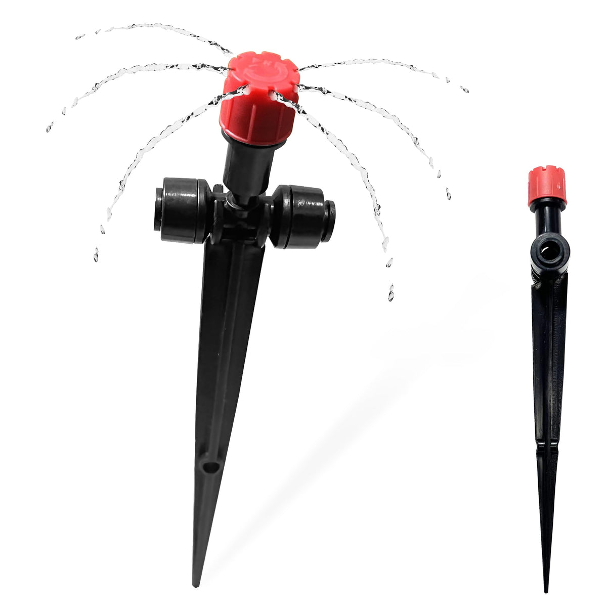 Spalolen push-to-fit emitter assembly for quick lawn installation.