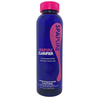 SpaPure Clarifier bottle pour boosts spa water clarity for easier filtration