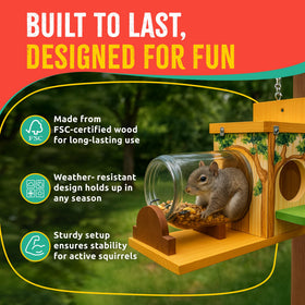 SparkJump Backyard Squirrel Watching scene invites observation and family bonding.