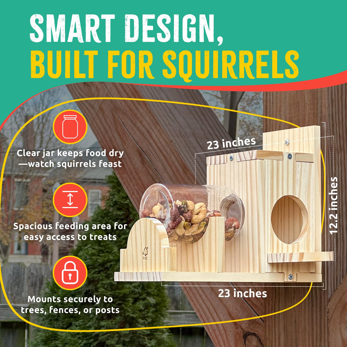 SparkJump Durable Outdoor Construction protects against weather for years of backyard wildlife watching.