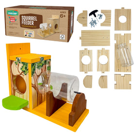 SparkJump Squirrel Feeder Kit assembly in progress, quick setup for backyard wildlife enjoyment.