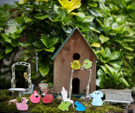 SparkleFab birds bring color to micro landscapes with light