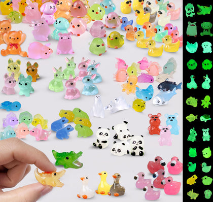 SparkleFab 130pcs luminous resin ducks glow in fairy gardens