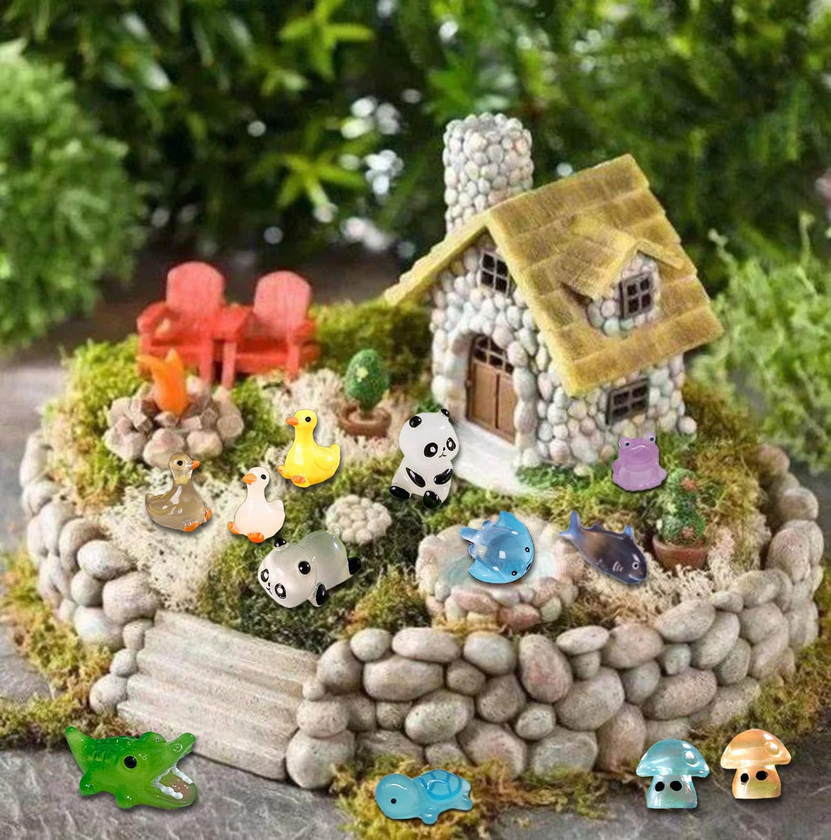 SparkleFab mushrooms illuminate whimsical scenes softly