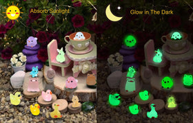 SparkleFab glow mini resin frogs brighten terrariums and fairy gardens at night.