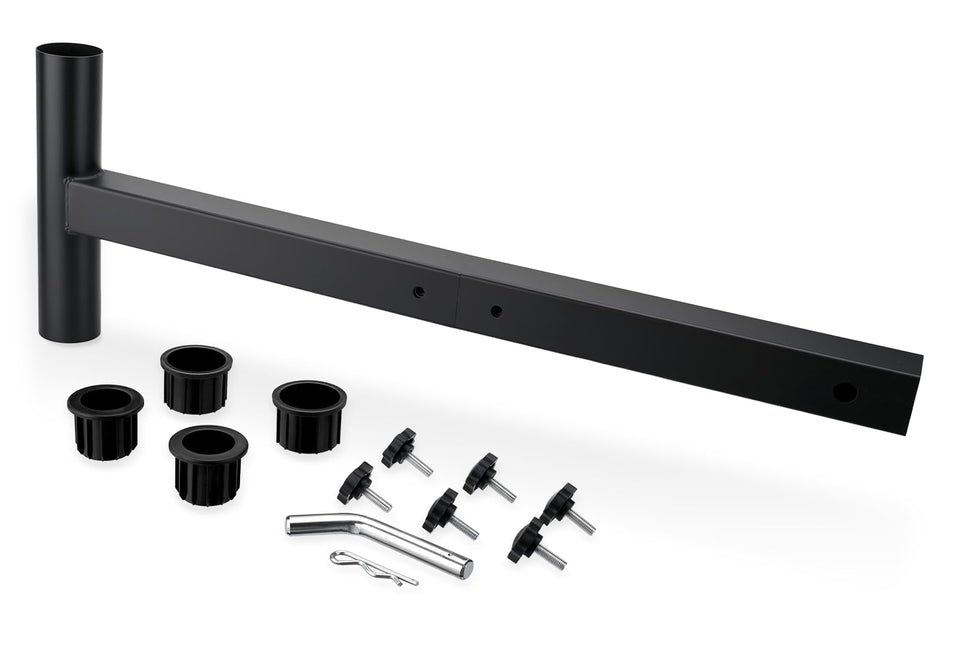 SPARKWHIZ hitch mount umbrella holder front view with portable shade for outdoor gatherings