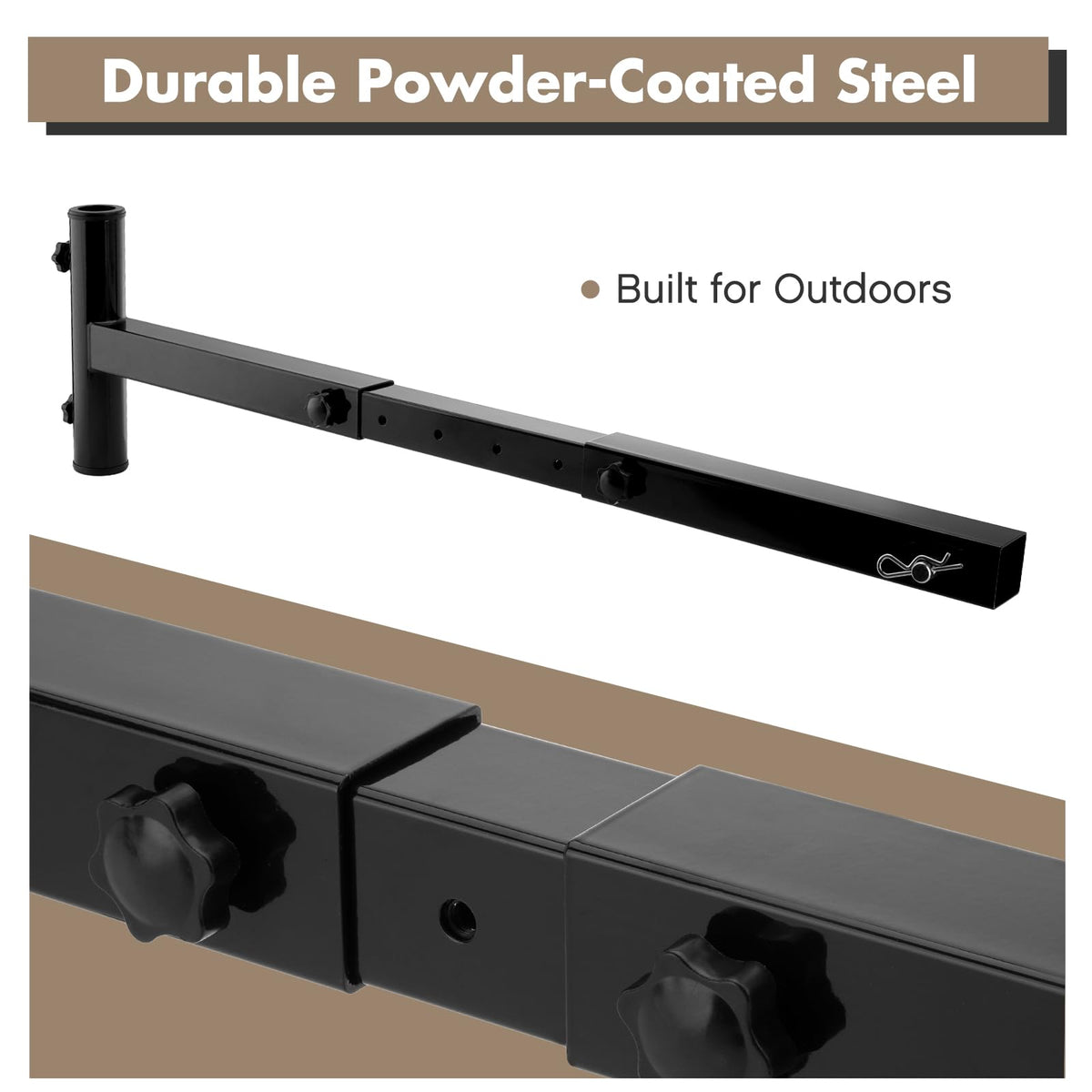 SPARKWHIZ hitch mount on tailgate setup offers versatile shade during tailgating