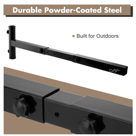 SPARKWHIZ hitch mount on tailgate setup offers versatile shade during tailgating