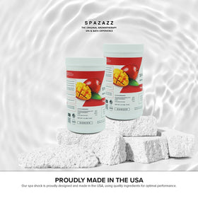 Spazazz dissolving action demonstrates rapid solution in spa water.