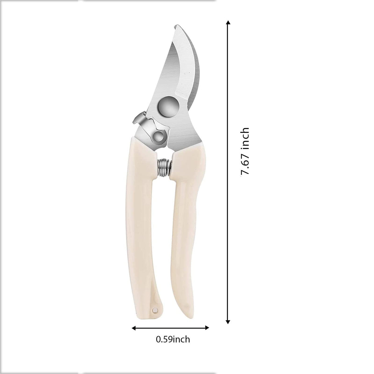 SPDTECH Curve Gardening Scissor beige-handle held for lightweight comfort.