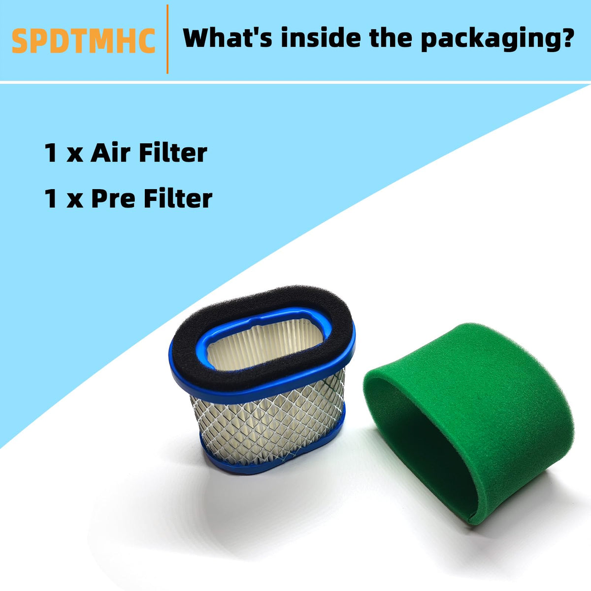 Spdtmhc compatible Intek air filter boosts engine breathing for 8.25–8.75 hp models.