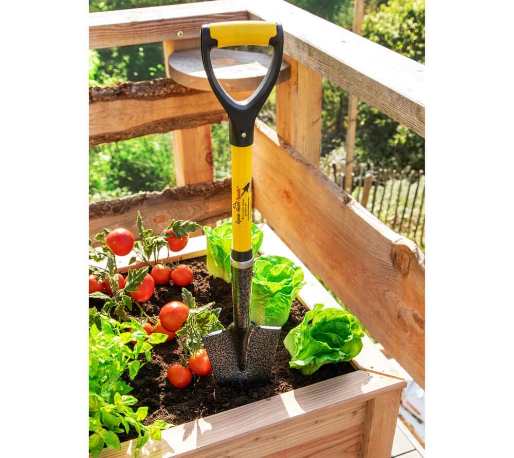 Spear Head Spade SHMini steel-reinforced handle offers durable, lightweight use