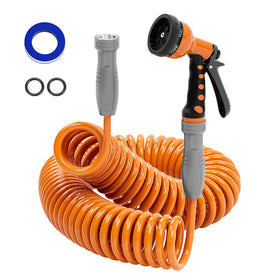 SPECILITE 50ft coil hose ready for yard and greenhouse watering.