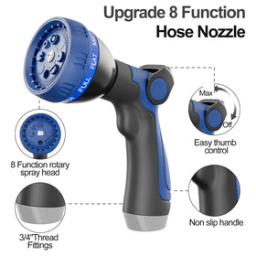 SPECILITE 75ft hose featuring an upgraded eight-way nozzle for versatile watering