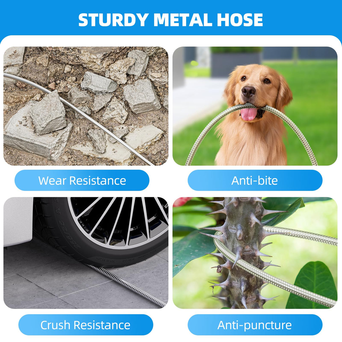 SPECILITE anti-kink metal hose enables smooth water flow