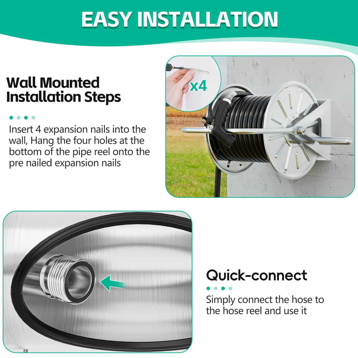 SPECILITE easy-assembly hose reel ready for quick installation.