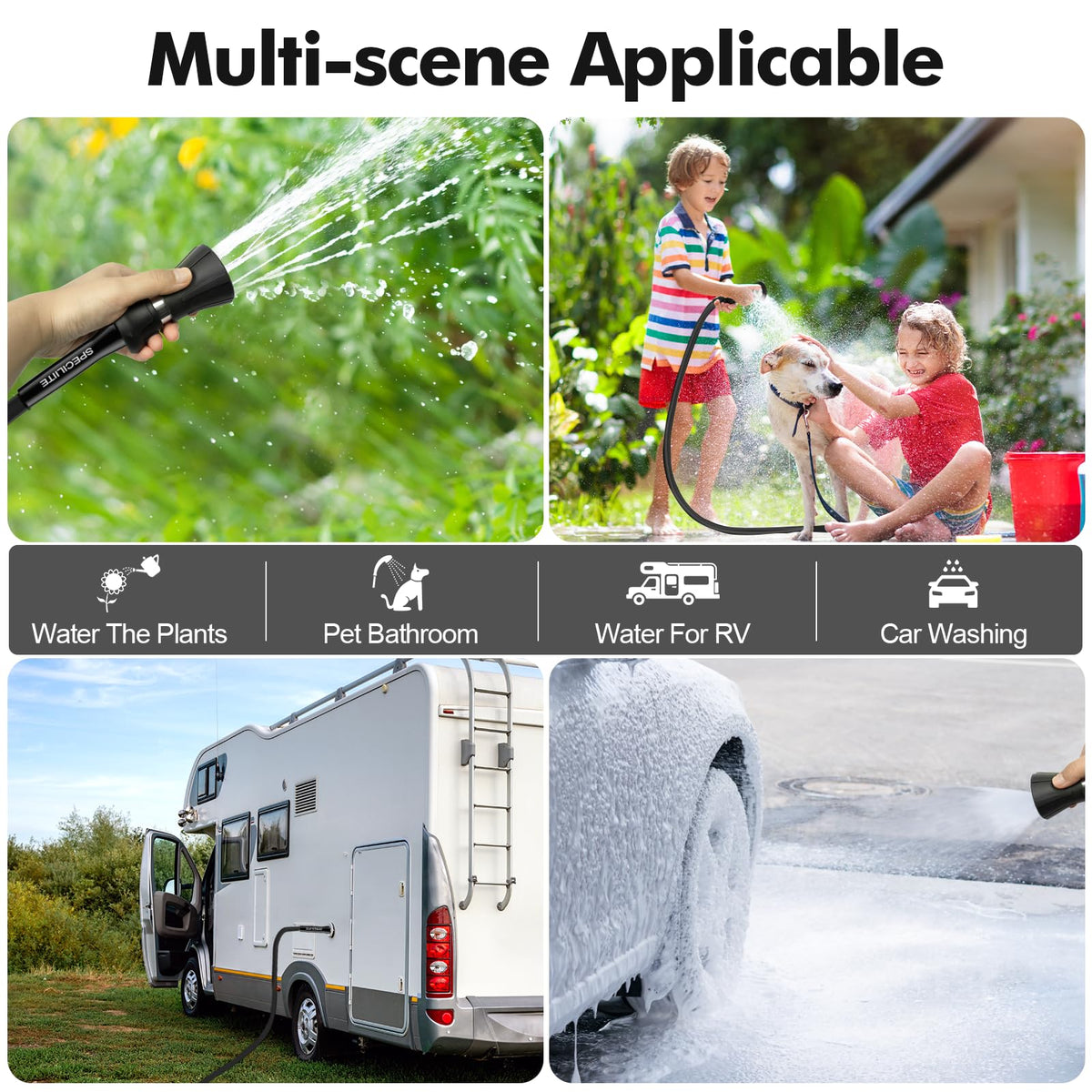 SPECILITE flexible no kink hose unrolls easily for hassle free setup