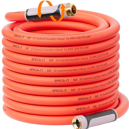 SPECILITE garden hose with 100ft 360-degree rotating grip for tangle-free watering